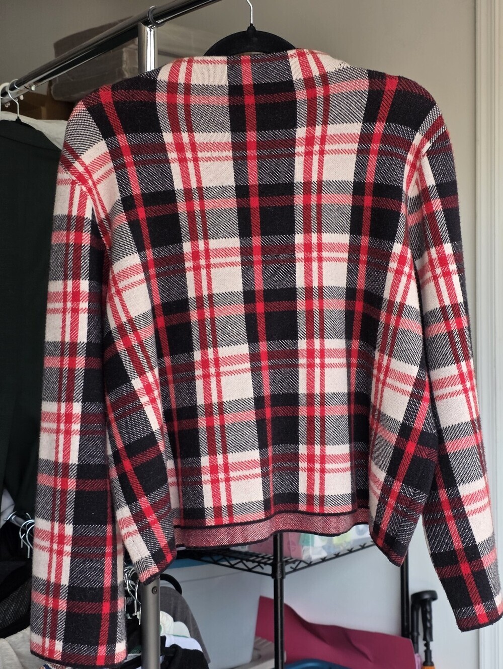 Ann Taylor Relaxed Plaid Jubilee Sweater Red Black White XXl - Picture 5 of 5
